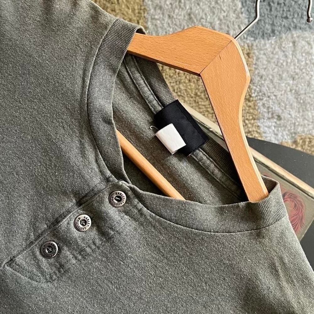 Vintage 90s Harley-Davidson Henley | Milwaukee Sage Green | Size L - Picture 7 of 8